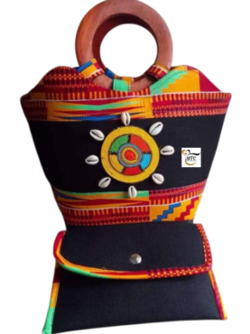 Bag and Wallet Set with Cowrie Shells