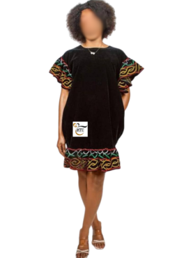 Dress with Flared Short Sleeves - Ndop